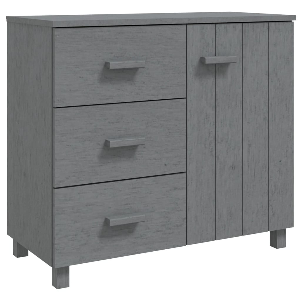 Credenza HAMAR Grigio Scuro 90x40x80 cm Legno Massello di Pino
