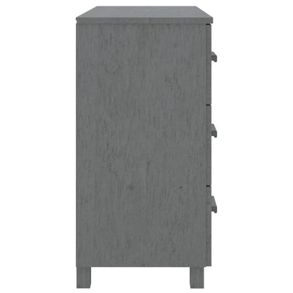 Credenza HAMAR Grigio Scuro 90x40x80 cm Legno Massello di Pino