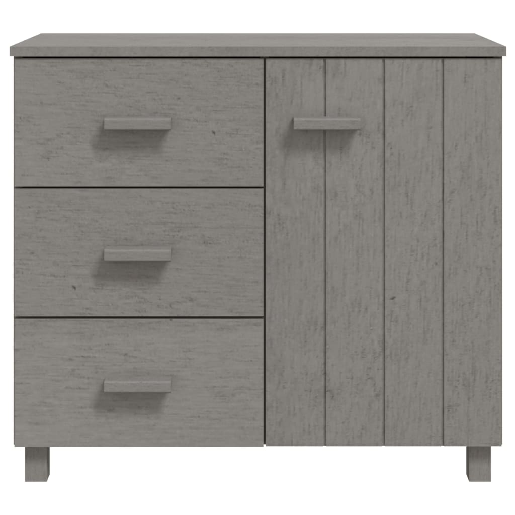 Credenza HAMAR Grigio Chiaro 90x40x80 cm Legno Massello di Pino