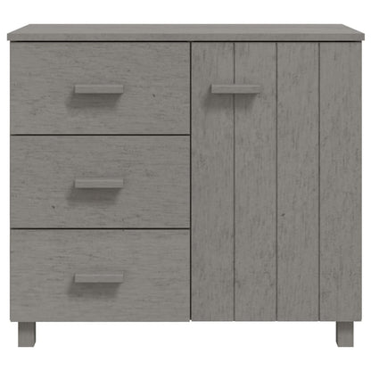 Credenza HAMAR Grigio Chiaro 90x40x80 cm Legno Massello di Pino