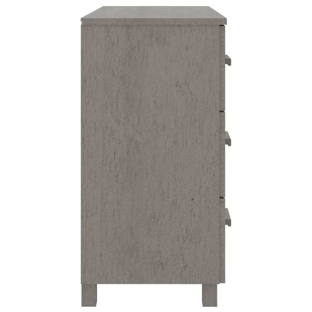 Credenza HAMAR Grigio Chiaro 90x40x80 cm Legno Massello di Pino