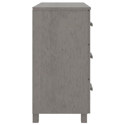 Credenza HAMAR Grigio Chiaro 90x40x80 cm Legno Massello di Pino