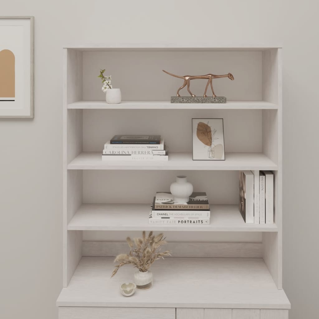 Piano Credenza HAMAR Bianco 90x30x100 cm Legno Massello di Pino