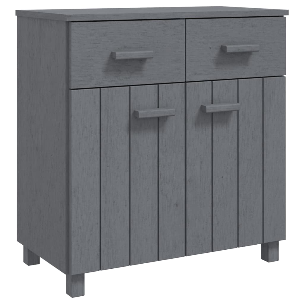 Credenza HAMAR Grigio Scuro 79x40x80 cm Legno Massello di Pino