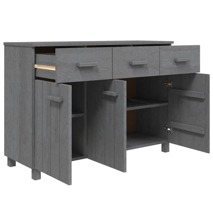 Credenza Grigio Scuro 113x40x80 cm in Legno Massello di Pino