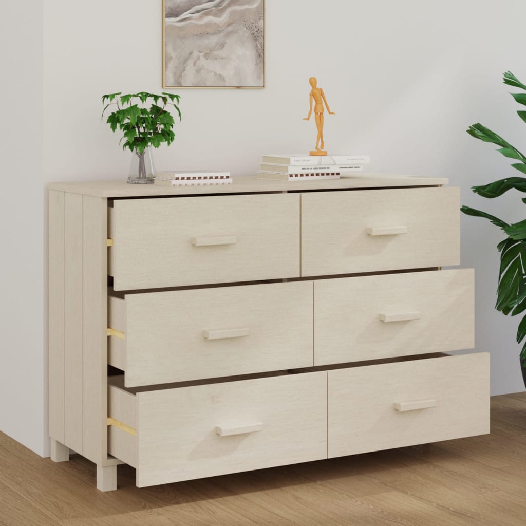 Credenza HAMAR ambra 113x40x80 cm in Legno Massello di Pino
