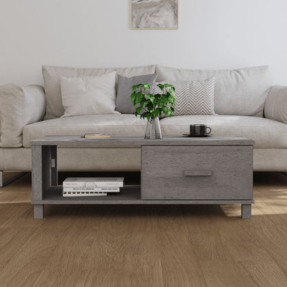 Tavolino HAMAR Grigio Chiaro 100x55x35cm Legno Massello di Pino