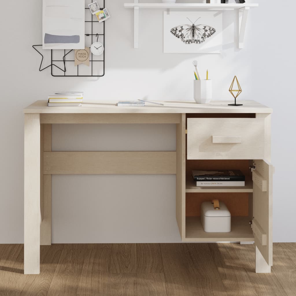 Scrivania HAMAR ambra 113x50x75 cm in Legno Massello di Pino