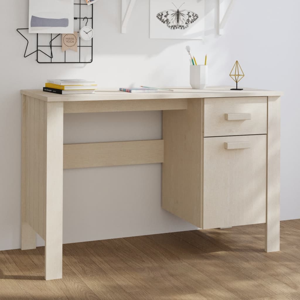 Scrivania HAMAR ambra 113x50x75 cm in Legno Massello di Pino