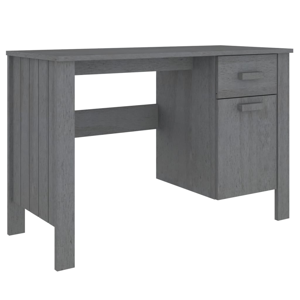 Scrivania HAMAR Grigio Scuro 113x50x75 cm in Legno di Pino