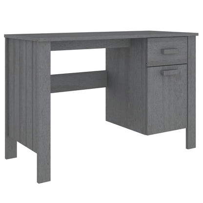 Scrivania HAMAR Grigio Scuro 113x50x75 cm in Legno di Pino
