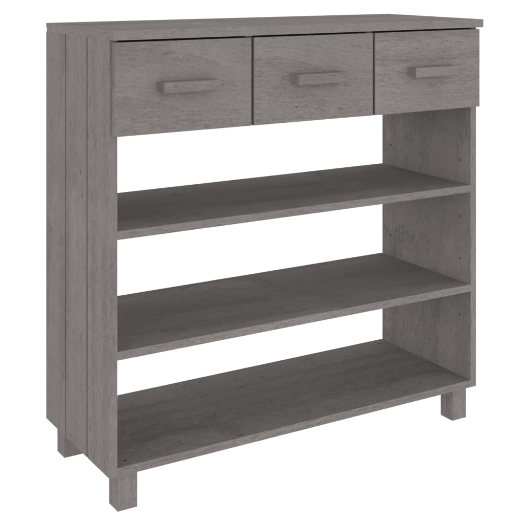 Consolle HAMAR Grigio Chiaro 90x35x90 cm Legno Massello di Pino