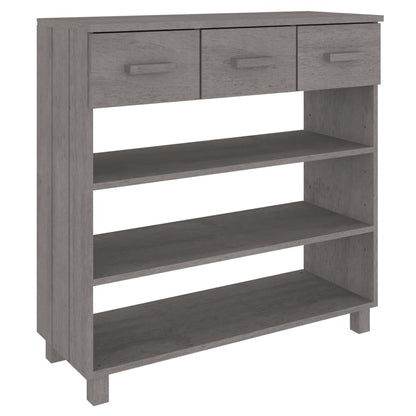 Consolle HAMAR Grigio Chiaro 90x35x90 cm Legno Massello di Pino