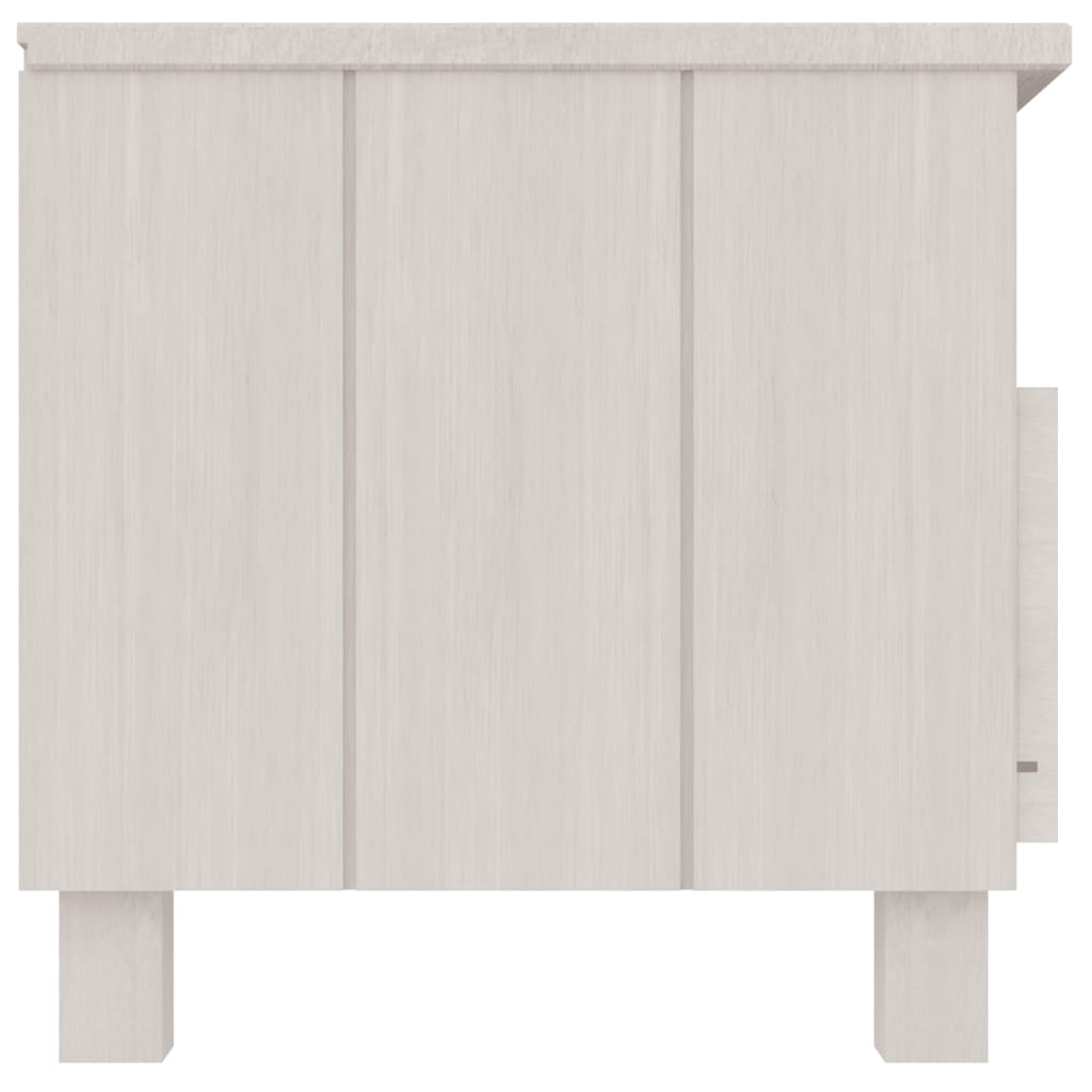 Mobile TV HAMAR Bianco 106x40x40 cm in Legno Massello di Pino