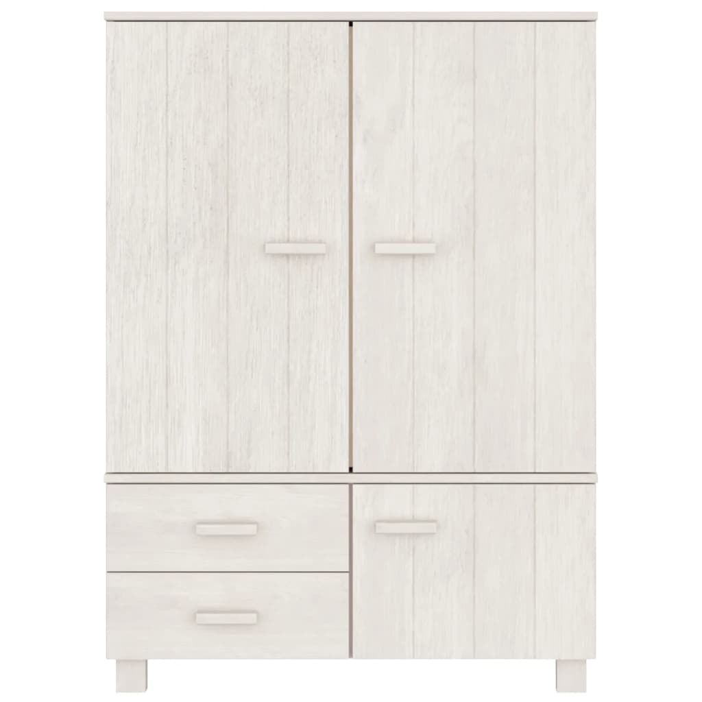 Armadio Bianco 99x45x137 cm in Legno Massello di Pino