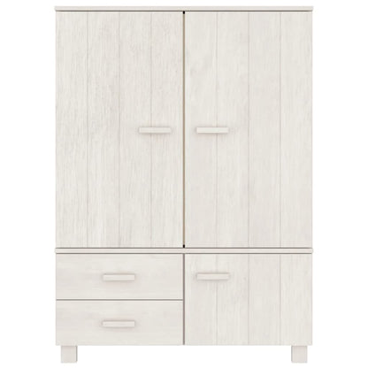 Armadio Bianco 99x45x137 cm in Legno Massello di Pino