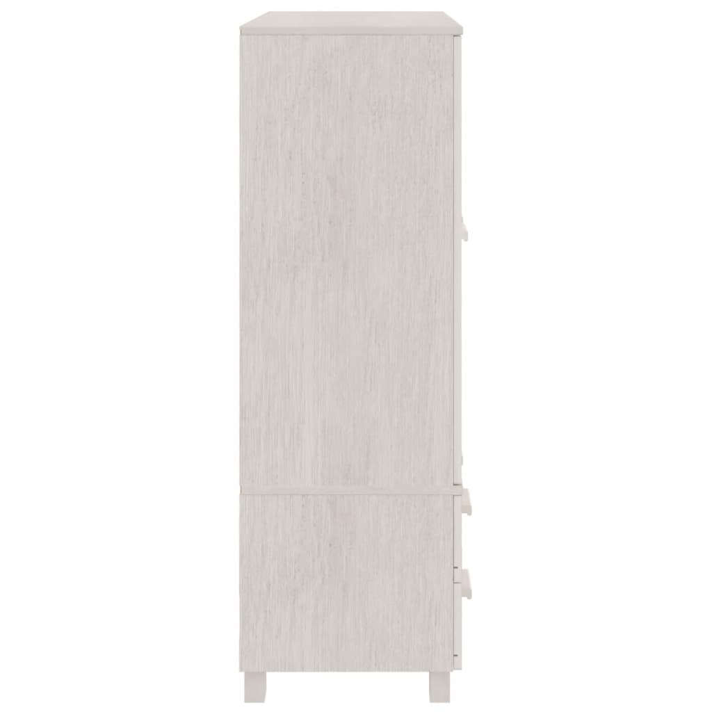 Armadio Bianco 99x45x137 cm in Legno Massello di Pino