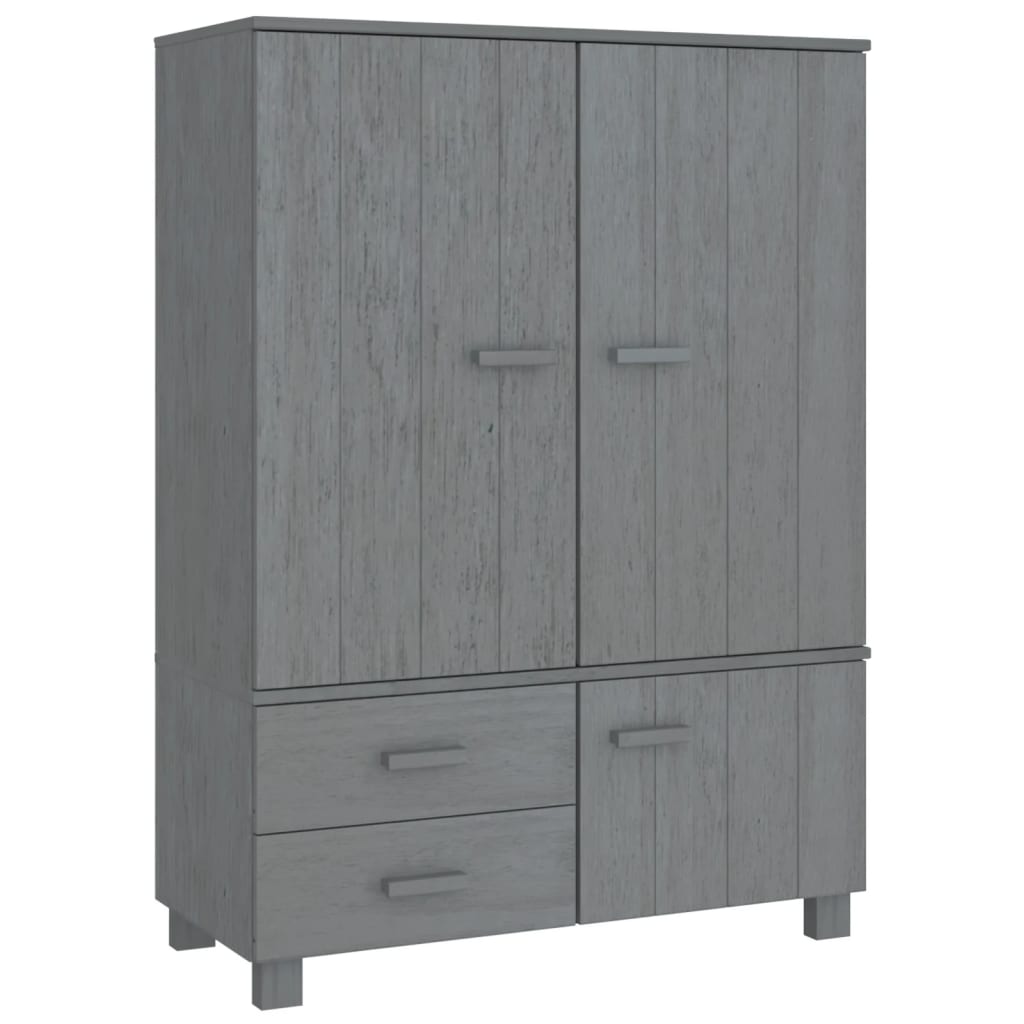 Armadio HAMAR Grigio Scuro 99x45x137 cm Legno Massello di Pino