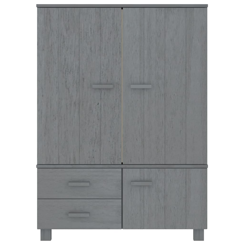 Armadio HAMAR Grigio Scuro 99x45x137 cm Legno Massello di Pino