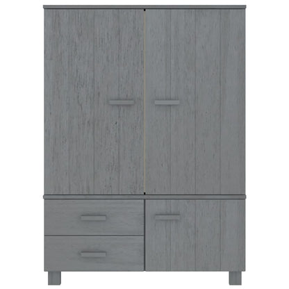 Armadio HAMAR Grigio Scuro 99x45x137 cm Legno Massello di Pino