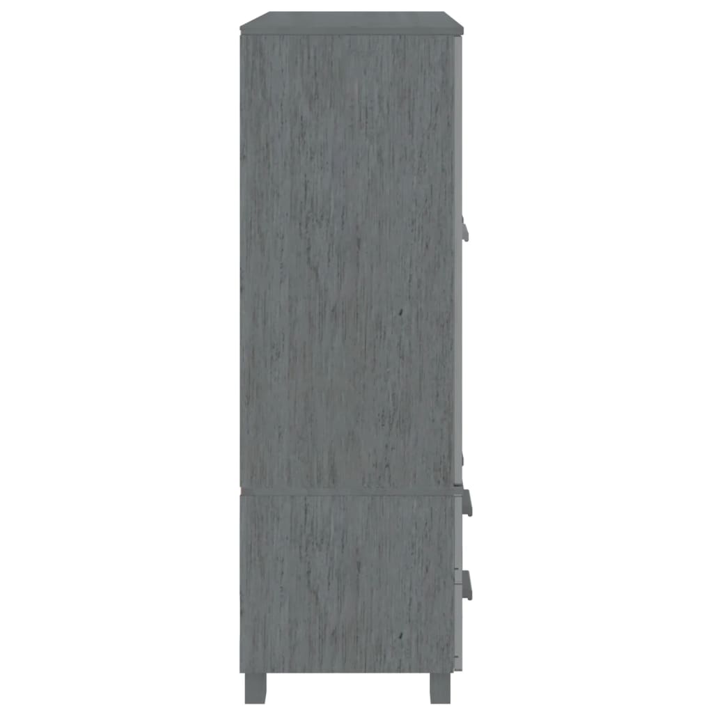 Armadio HAMAR Grigio Scuro 99x45x137 cm Legno Massello di Pino