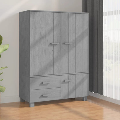 Armadio HAMAR Grigio Scuro 99x45x137 cm Legno Massello di Pino