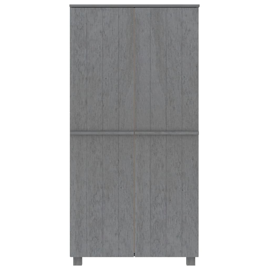 Armadio HAMAR Grigio Scuro 89x50x180 cm Legno Massello di Pino