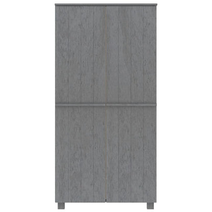 Armadio HAMAR Grigio Scuro 89x50x180 cm Legno Massello di Pino