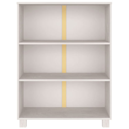 Libreria HAMAR Bianca 85x35x112 cm in Legno Massello di Pino