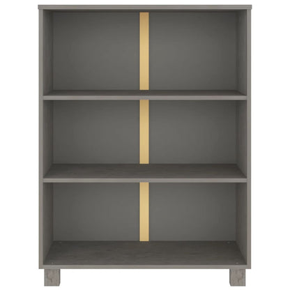 Libreria HAMAR Grigio Chiaro 85x35x112cm Legno Massello di Pino