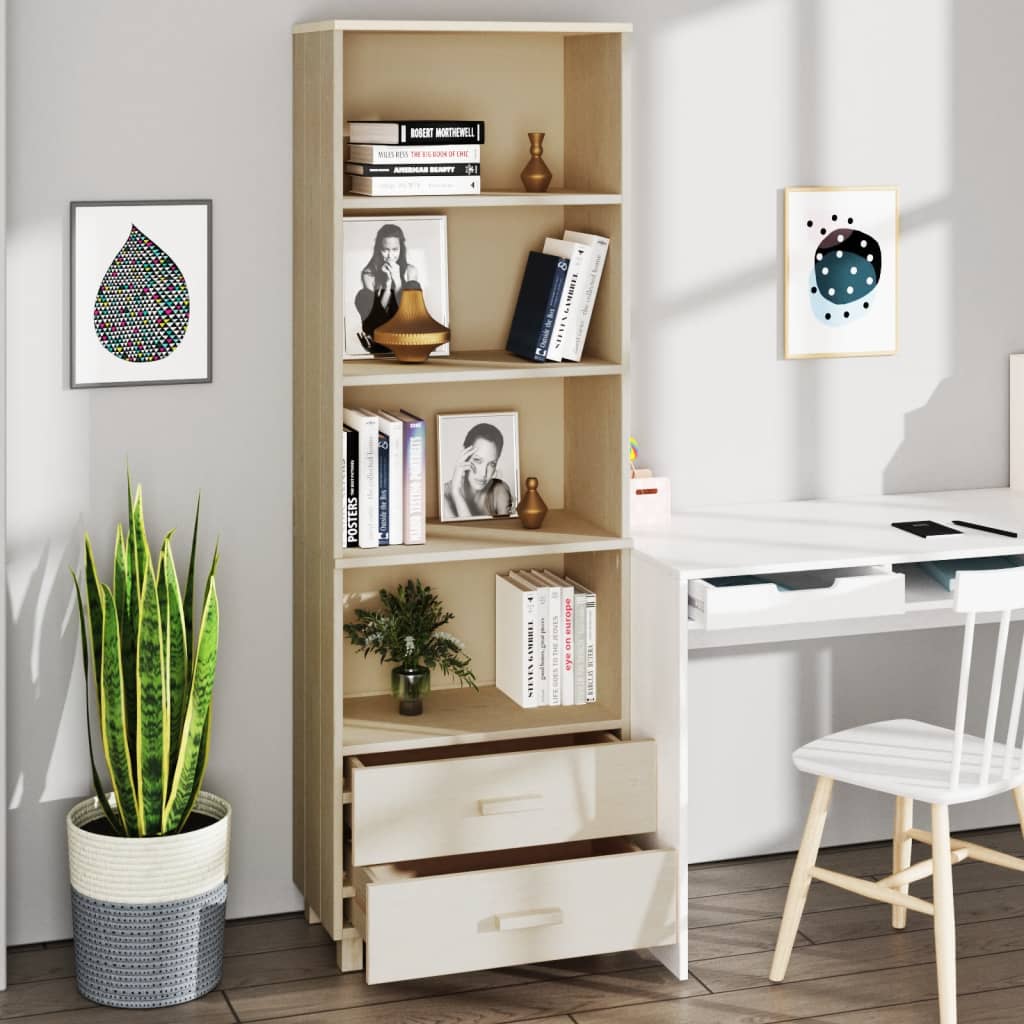 Credenza HAMAR ambra 60x35x180 cm in Legno Massello di Pino