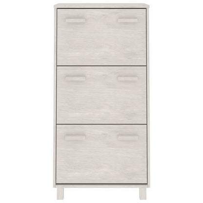 Scarpiera HAMAR Bianca 59,5x35x117 cm in Legno Massello di Pino