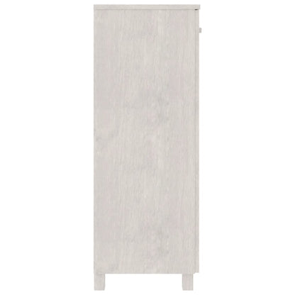Scarpiera HAMAR Bianca 85x40x108 cm in Legno Massello di Pino