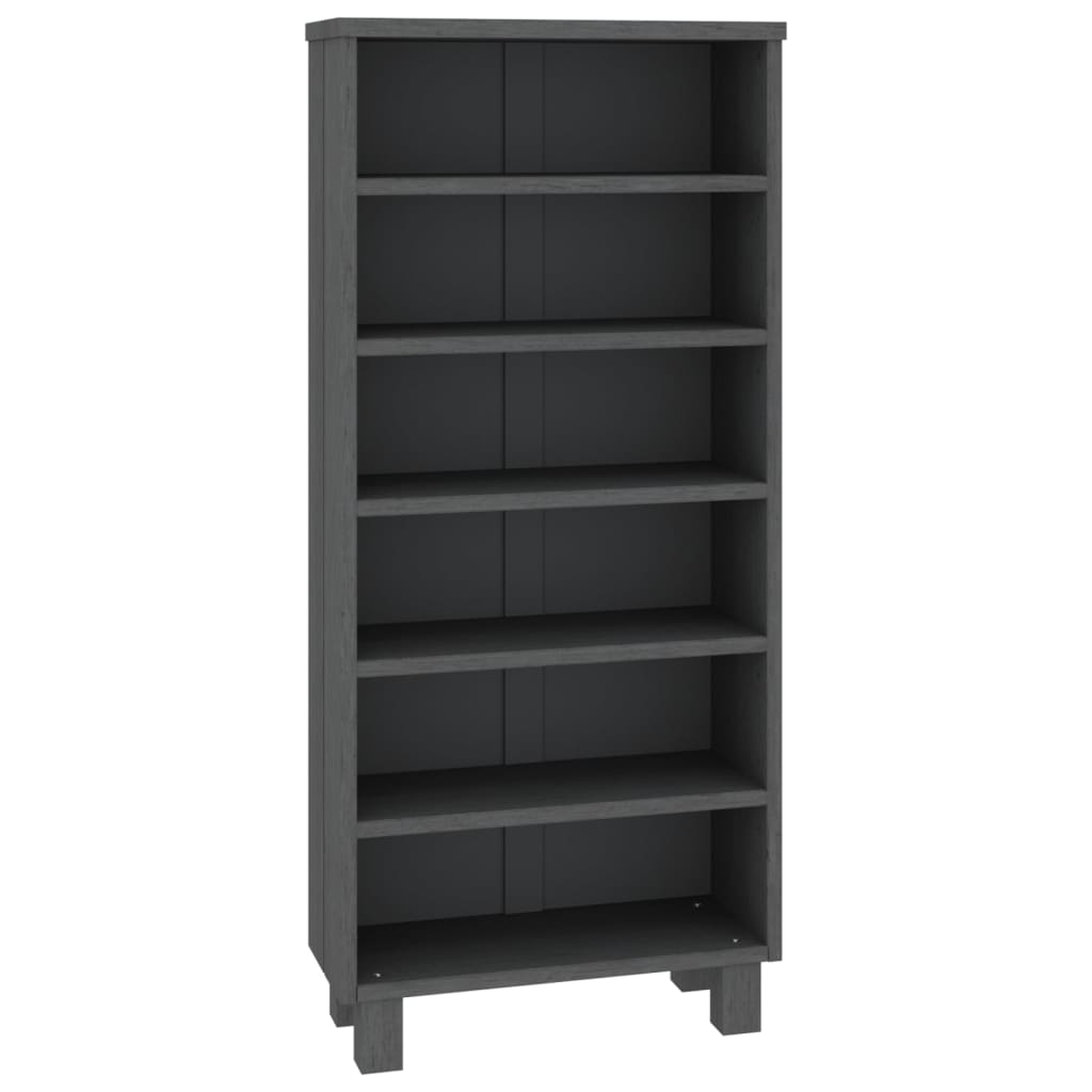 Mobile CD HAMAR Grigio Scuro 45x18x100 cm in Legno di Pino