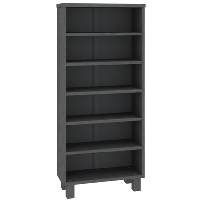 Mobile CD HAMAR Grigio Scuro 45x18x100 cm in Legno di Pino