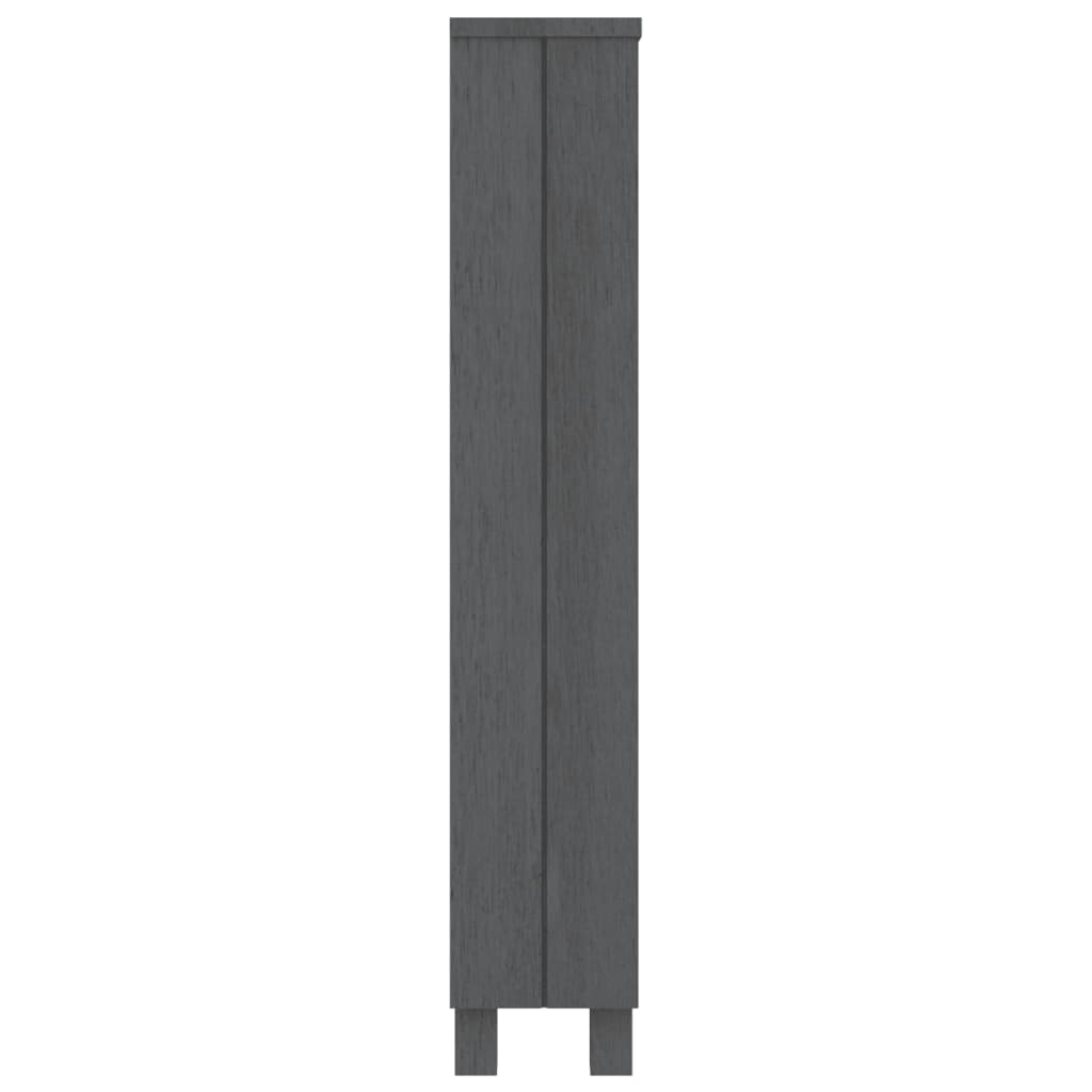 Mobile CD HAMAR Grigio Scuro 45x18x100 cm in Legno di Pino