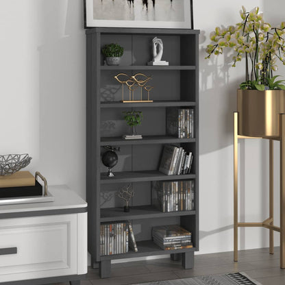 Mobile CD HAMAR Grigio Scuro 45x18x100 cm in Legno di Pino