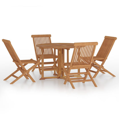 Set da Pranzo Pieghevole per Esterni 5pz Legno Massello di Teak