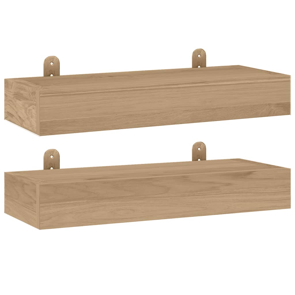 Mensole da Parete 2 pz 40x15x4 cm in Legno Massello di Teak