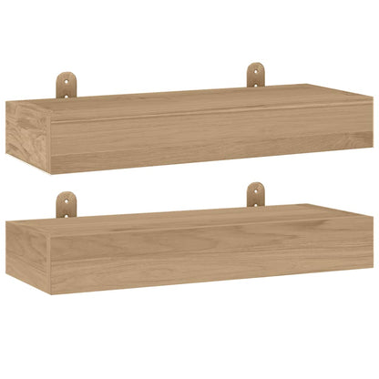 Mensole da Parete 2 pz 40x15x4 cm in Legno Massello di Teak