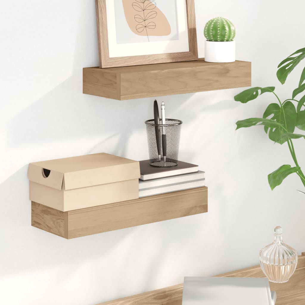 Mensole da Parete 2 pz 40x15x4 cm in Legno Massello di Teak