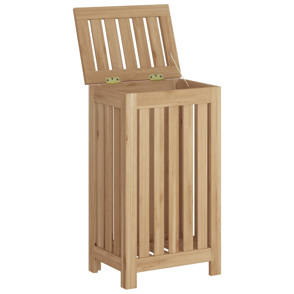 Cesto del Bucato 35x25x60 cm in Legno Massello di Teak