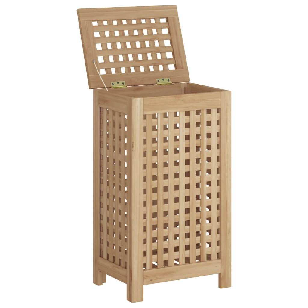 Cesto del Bucato 35x25x60 cm in Legno Massello di Teak