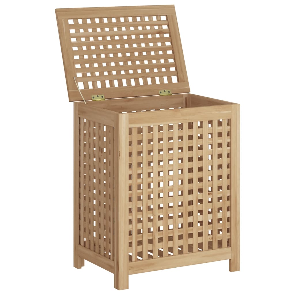 Cesto del Bucato 50x35x60 cm in Legno Massello di Teak