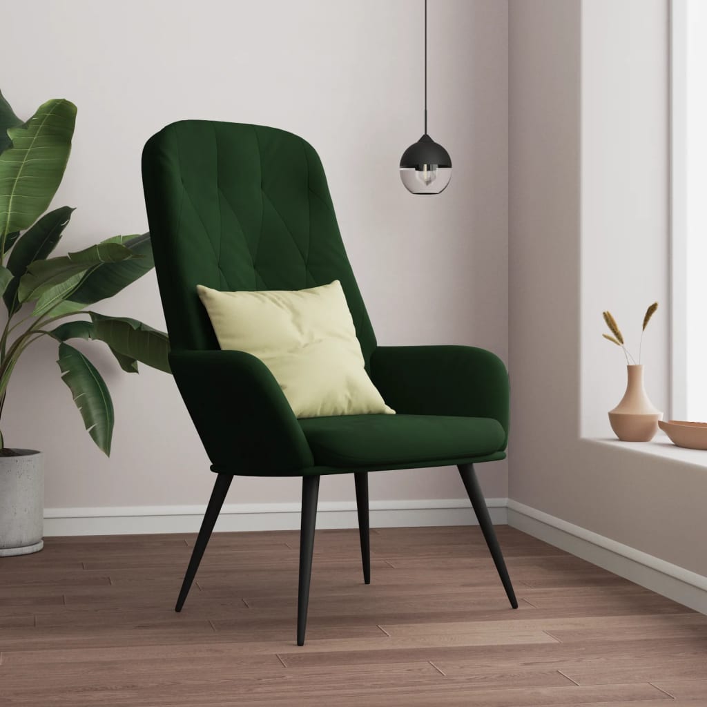 Sedia Relax Verde Scuro in Velluto