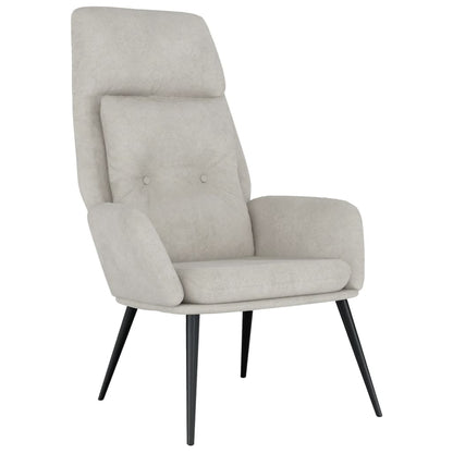 Poltrona Reclinabile Grigio Chiaro in Similpelle Scamosciata