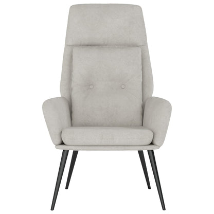 Poltrona Reclinabile Grigio Chiaro in Similpelle Scamosciata