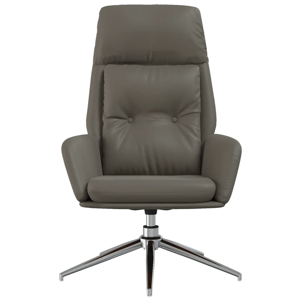 Sedia Relax Grigia in Vera Pelle