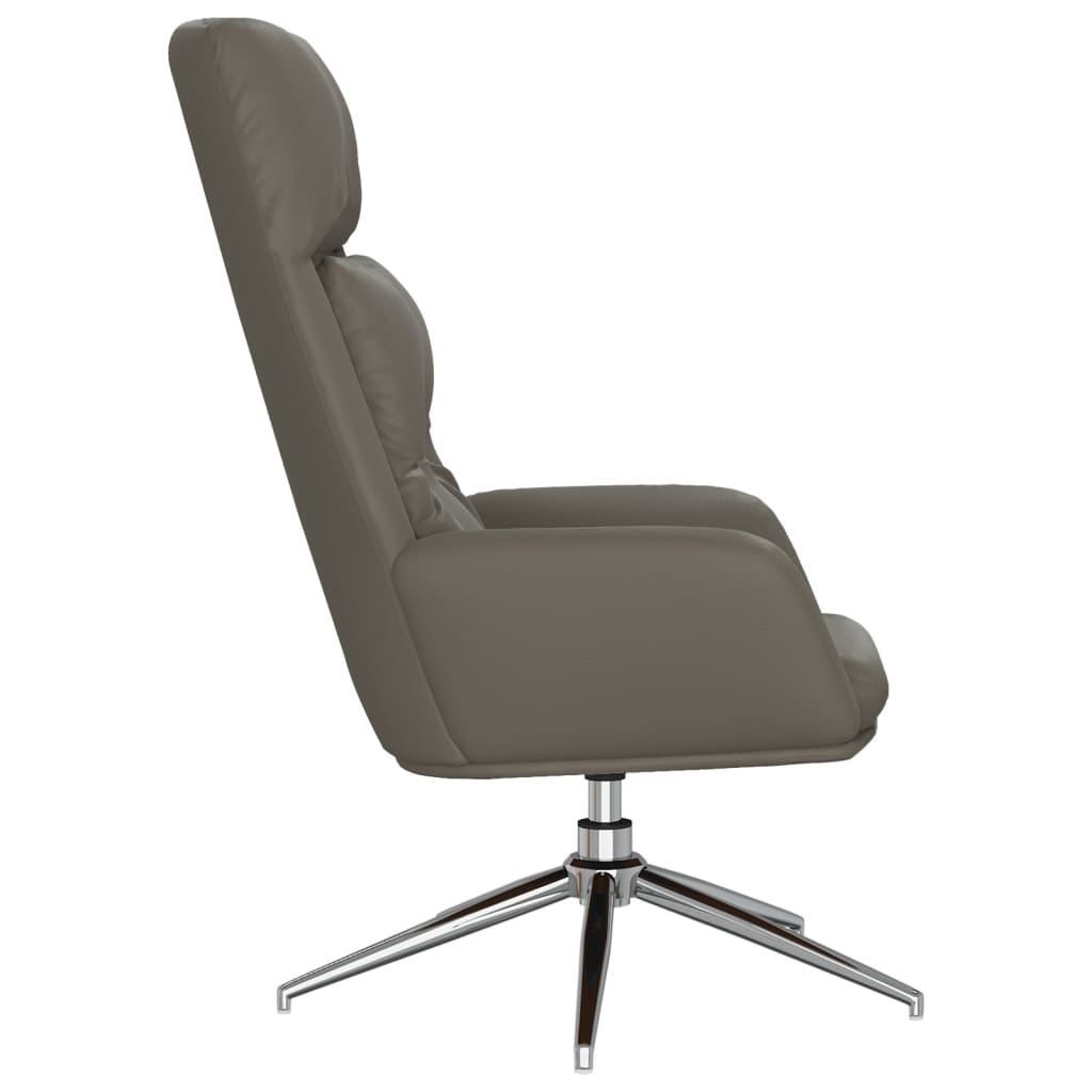 Sedia Relax Grigia in Vera Pelle