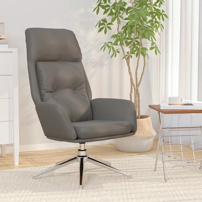 Sedia Relax Grigia in Vera Pelle